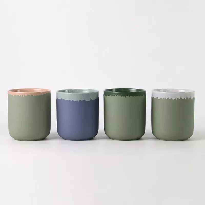 प्राकृतिक रंग समाप्त संग सिरेमिक मैनबत्ती होल्डर