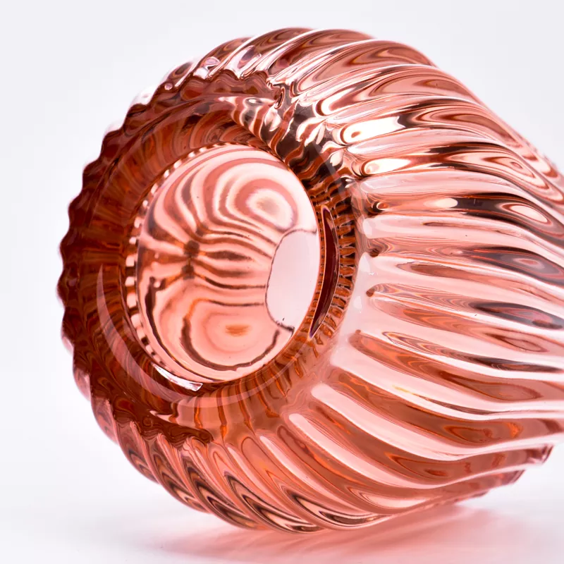 रंगीन धारीदार गिलास मैनबत्ती होल्डर