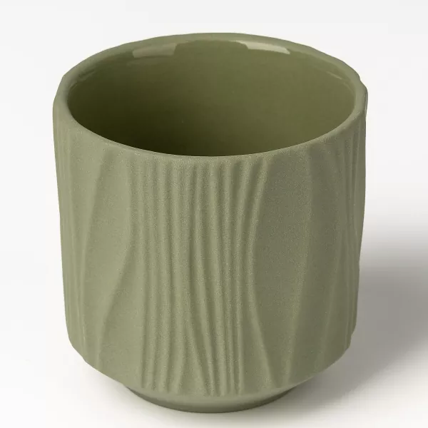 चार-रङ म्याट ठाडो ढाँचा सिरेमिक मैनबत्ती होल्डरहरू