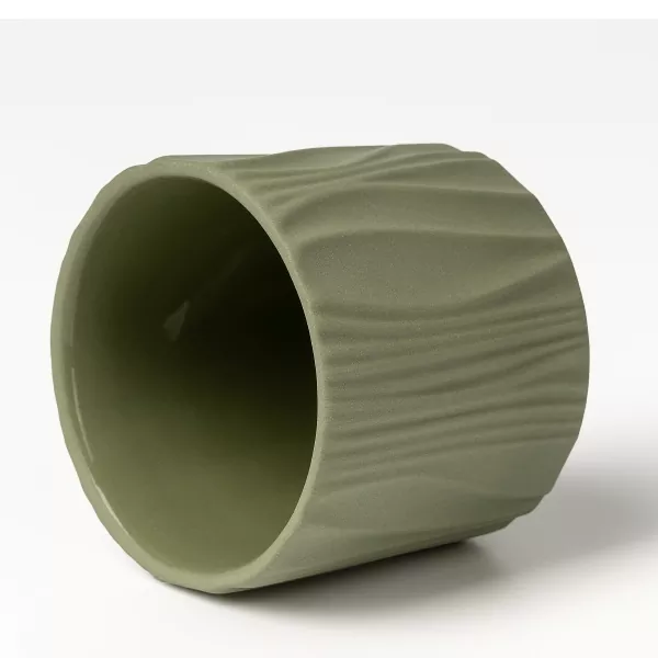 चार-रङ म्याट ठाडो ढाँचा सिरेमिक मैनबत्ती होल्डरहरू