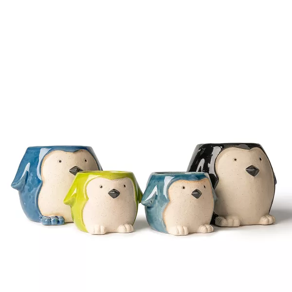 पेंगुइन आकारको सिरेमिक मैनबत्ती होल्डरहरू